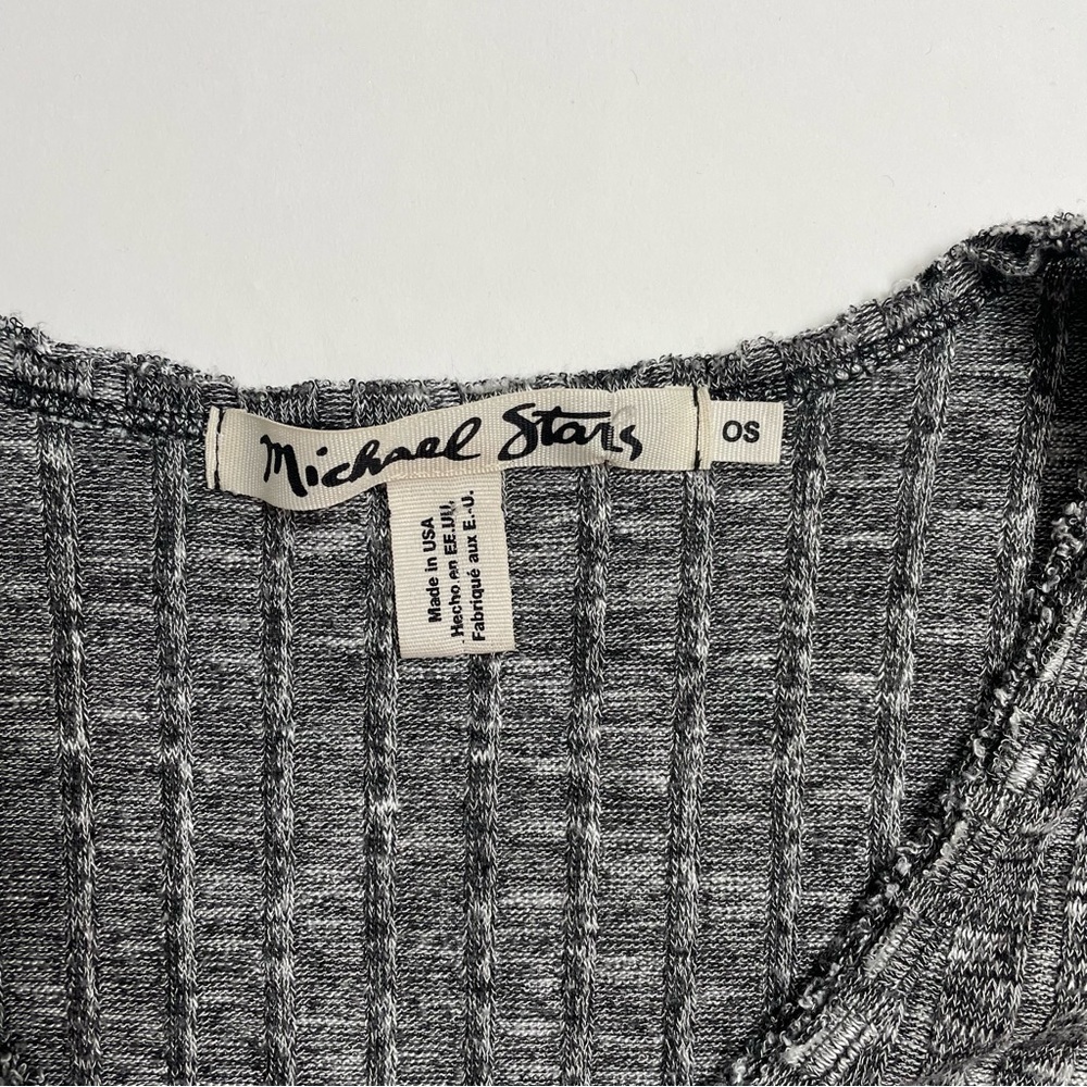 MICHAEL STARS ribbed knit heather grey tunic - Picture 5 of 6